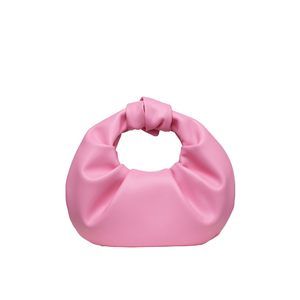 Ruched Pu Leather Hobo Handbag Clutch Purse Pink One-Size :P
